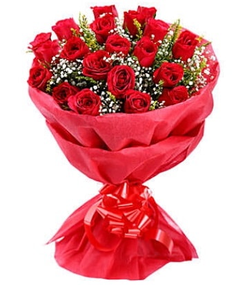 21 adet kırmızı gülden modern buket  Aksaray çiçek gönderme 